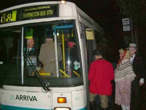 Getting onto the bus in Dunham