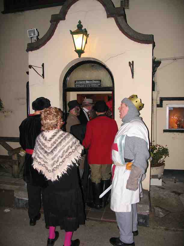 The Gang outside the Railway in Mobberley