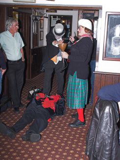 The Old Woman helping with 'The Cure'  in The Greyhound (Photo Laurence Armstrong)