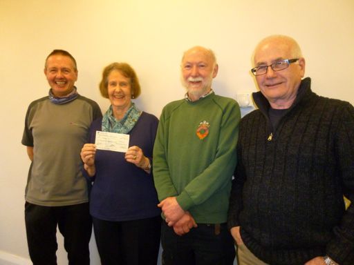 Three of the Gang at the presentation with Sue Greatbanks from MS. (Photo: John Jocys)